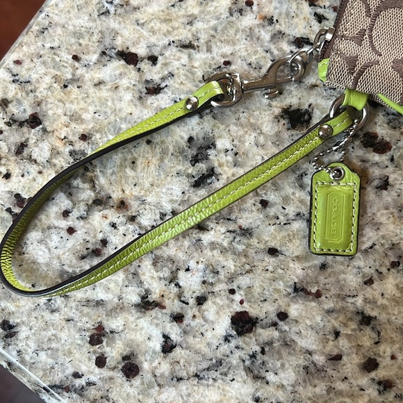 Coach Signature Wristlet in Lime - Picture 5 of 6